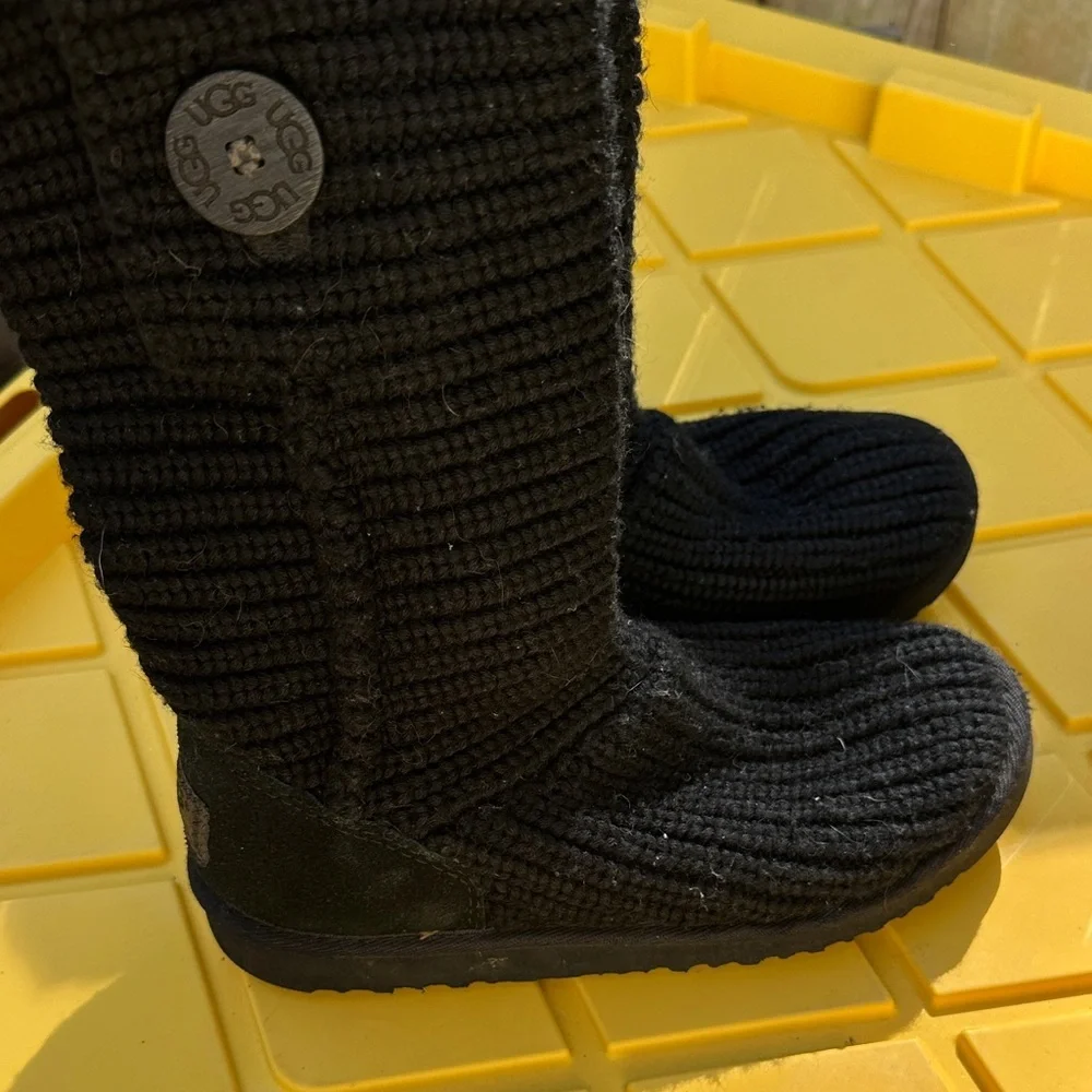UGG Black Knit Kids Boots